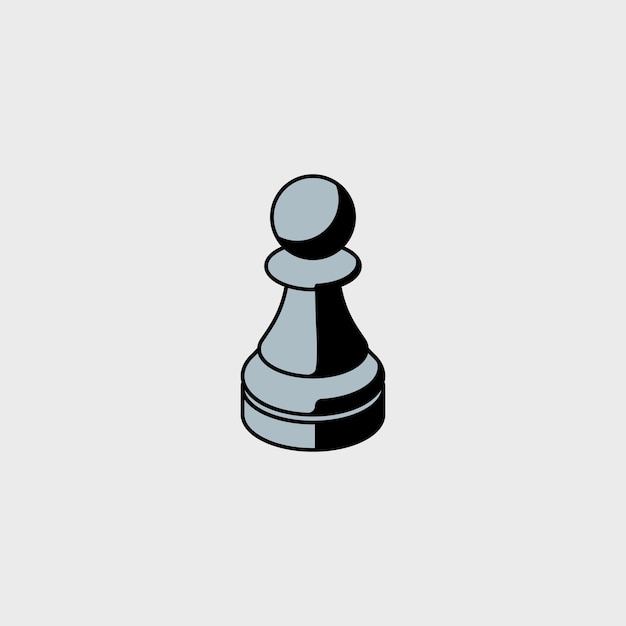 Pawn black isometric vector illustration