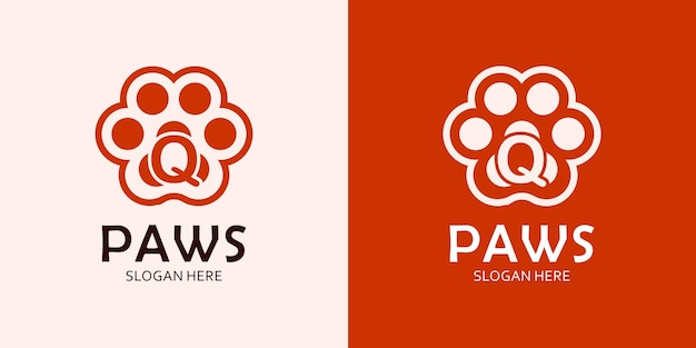 Paws with Letter Q Logo Design