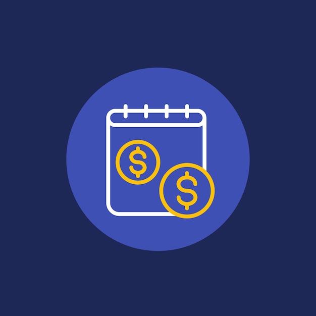 Payment schedule line icon vector