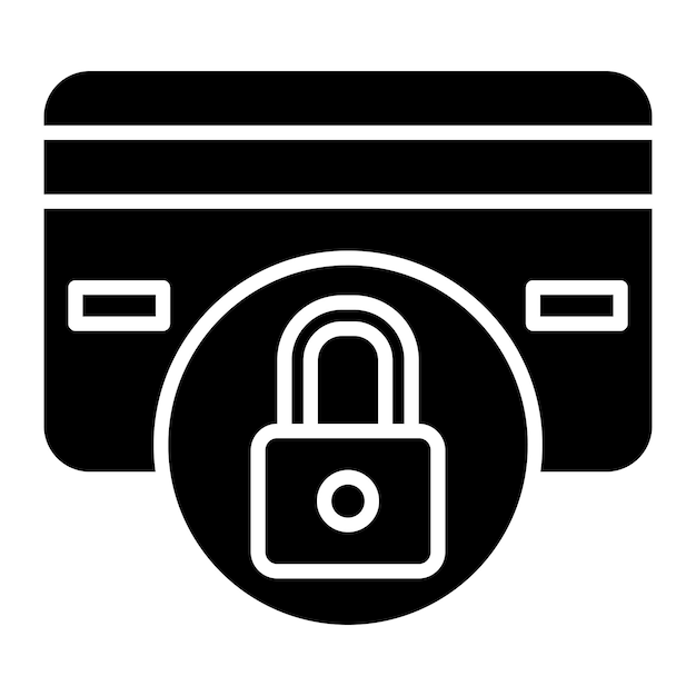 Payment Security Glyph Solid Black Illustration