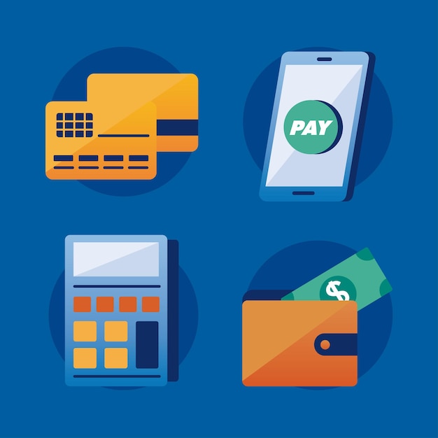 Payment solutions icon set