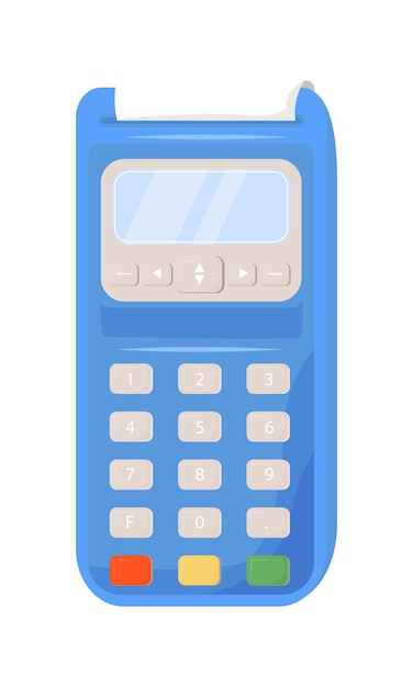 Payment terminal semi flat color vector object