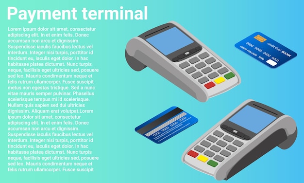 Payment terminal Terminal and credit card The concept of fast transfers of electronic finance