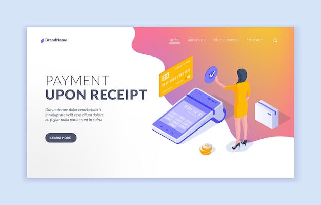 Payment upon receipt landing page tempate