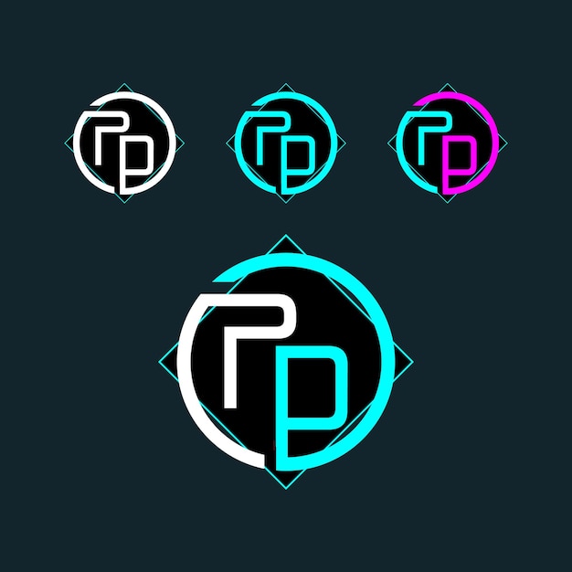 PD DP trendy letter logo design