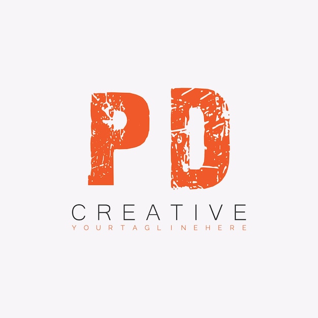 PD initial monogram logo with letter creative design