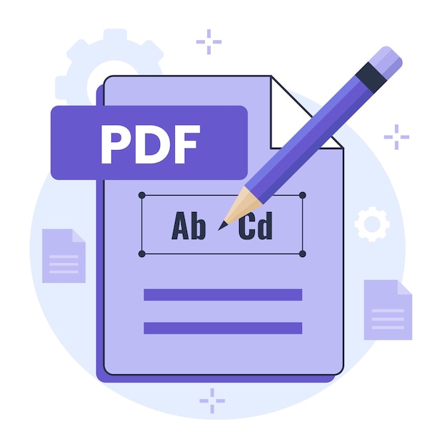 Vector pdf edit document illustration design concept. illustration for websites, landing pages, mobile applications, posters and banners