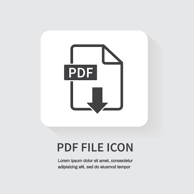 PDF icon isolated on white background Download pdf file Design for apps and websites