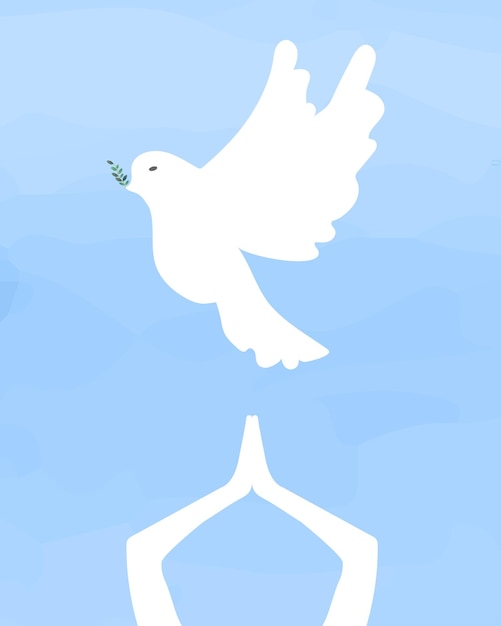 Peace dove with olive branch Symbol of purity and freedom Perfect for cards gifts for the holiday