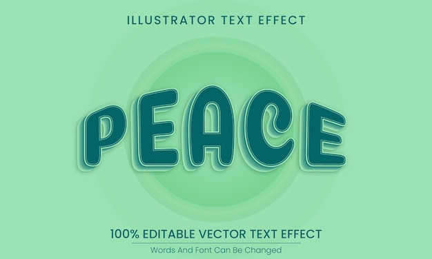 Peace editable 3d vector text effect