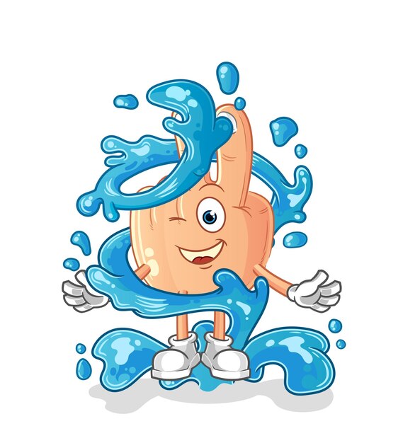 Peace finger fresh with water mascot cartoon vector