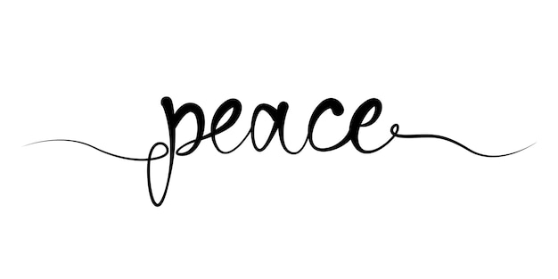 Vector peace hand write lettering typography design no war caligraphy word inscription