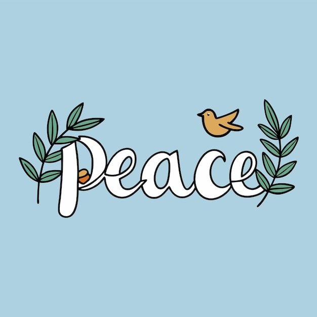 Vector peace letter handwritten with a dove vector