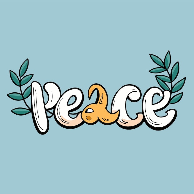 Peace letter handwritten with a dove vector