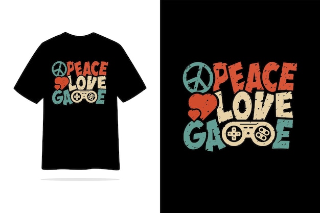 Peace love game vintage style tshirt design