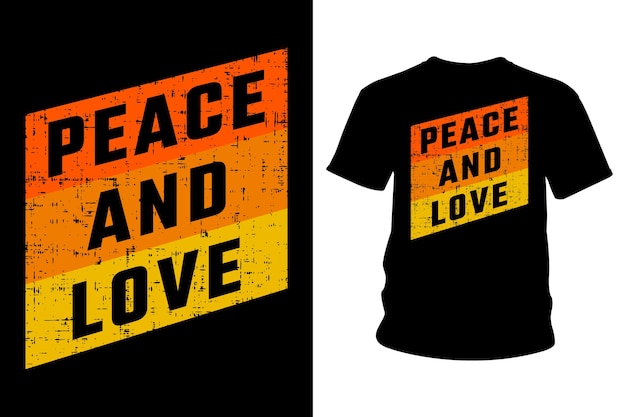 Peace and love slogan t shirt typography design