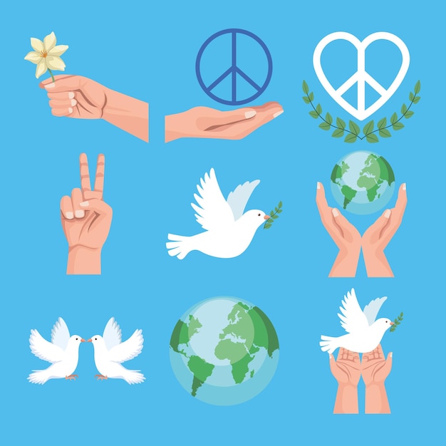 Peace nine icons