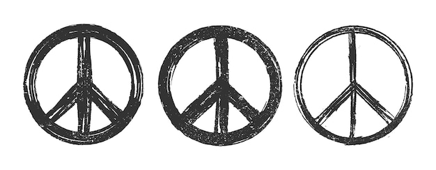 Peace signs in grunge style