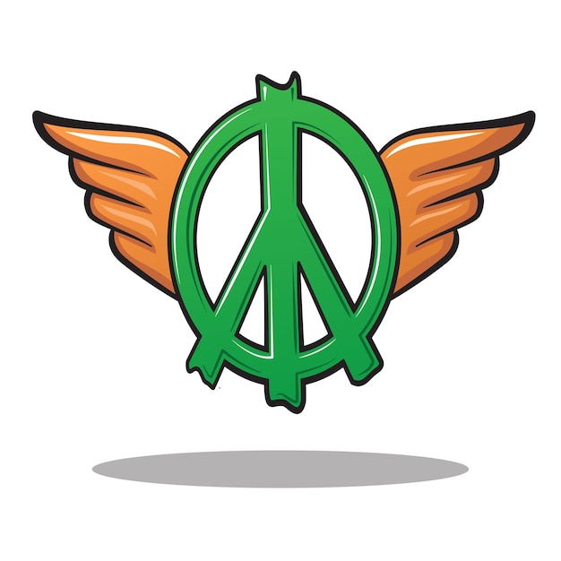 Peace symbol vector free flying wing