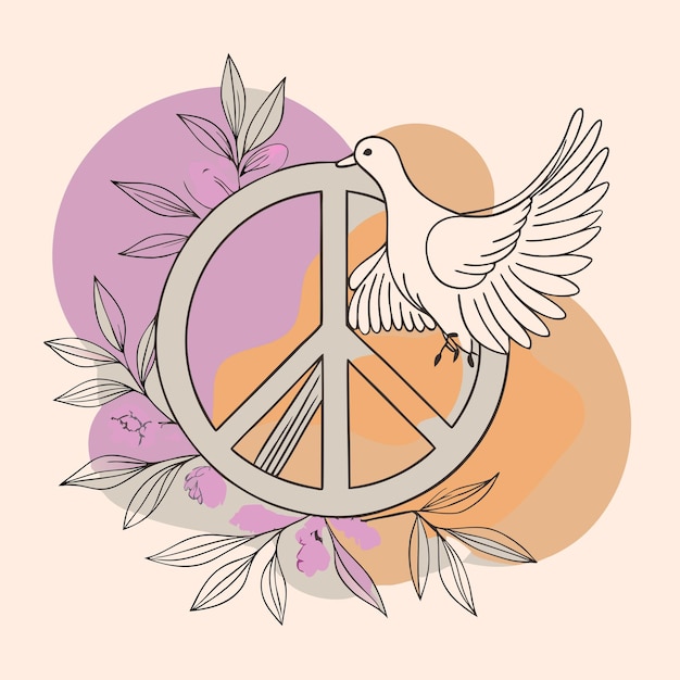 Vector a peace symbol with peace in the middle of it