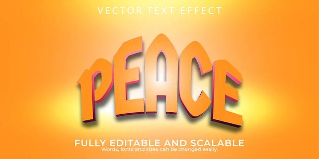 Peace text effects design with background design