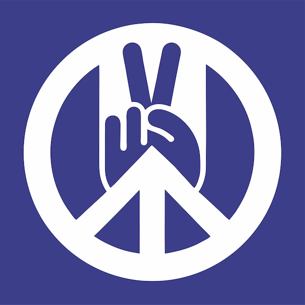 Vector peace two fingers logo design vector art and illustration