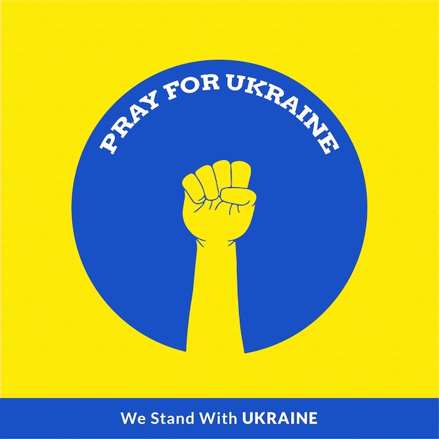 Peace For Ukraine Blue Yellow White Background Social Media Design Banner Free Vector