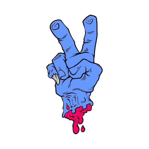 peace zombie hand