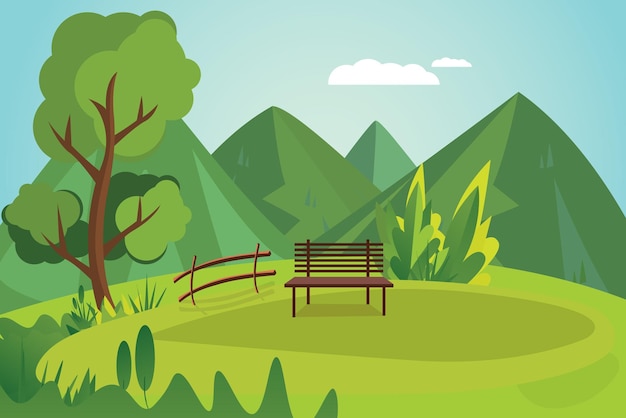 Peaceful and attractive green hill vector design