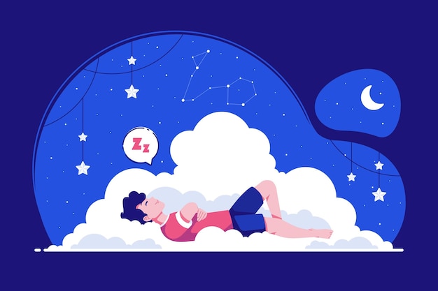 Vector peaceful sleep concept illustration background