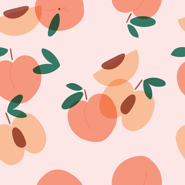 Peach or apricot seamless pattern Design for fabric or packaging