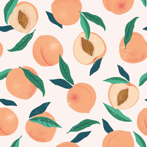 Peach or apricot seamless pattern.