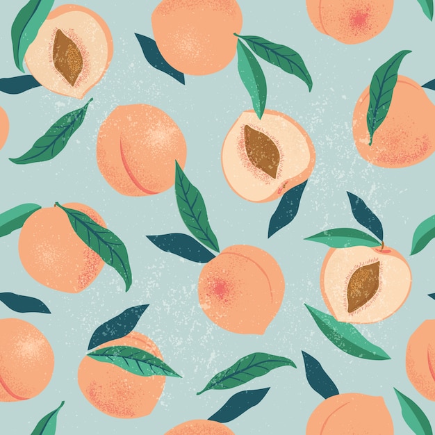 Peach or apricot seamless pattern.