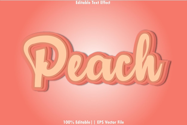 Peach Editable Text Effect Emboss 3D Style