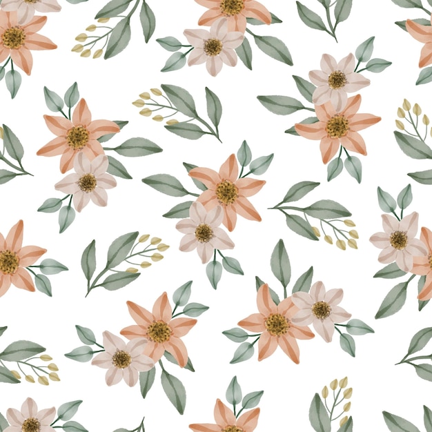 peach floral seamless pattern