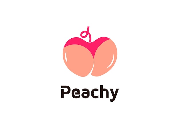 peach fruit logo sexy ass concept