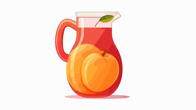 Vector peach juice jug isolated icon on white background