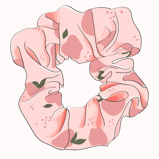 peach scrunchy. Vector illustration on white background.