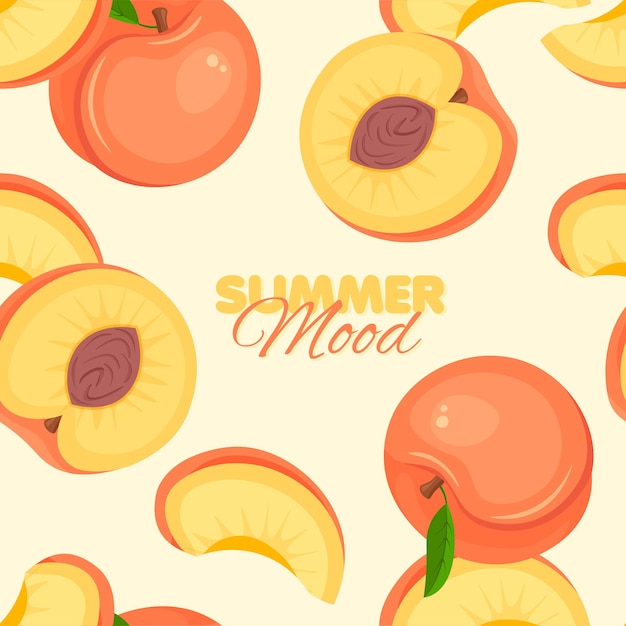 Peach seamless pattern summer mood