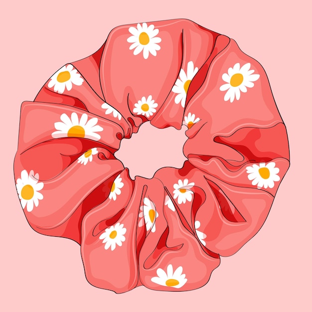 peach soft silk hair ties scrunchie.