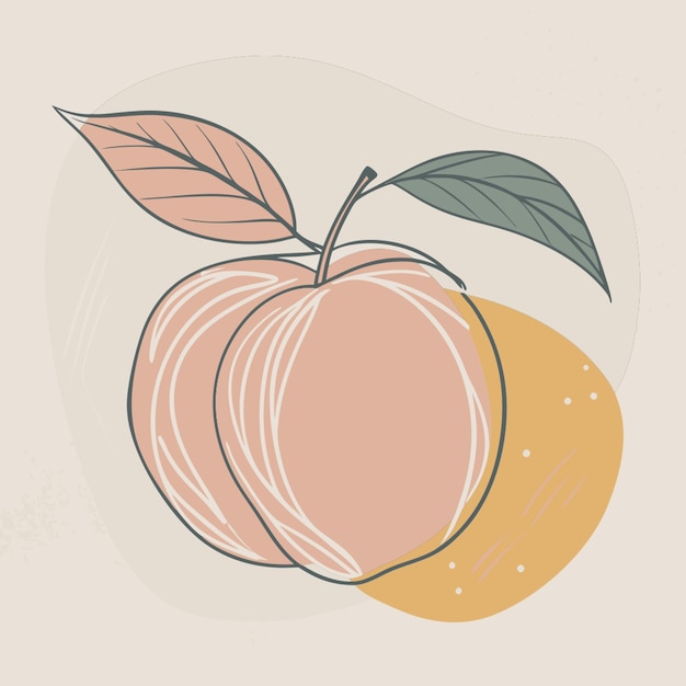 Vector peach vector illustration line circuit