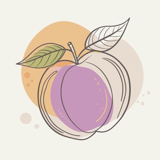 Vector peach vector illustration line circuit