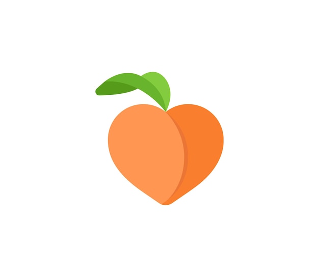 Peach vector isolated icon. Emoji illustration. Peach vector emoticon