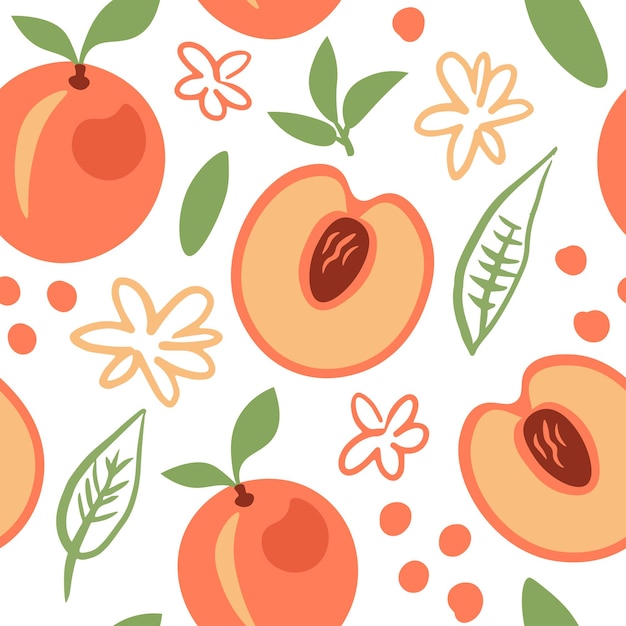 Peach with doodles pattern