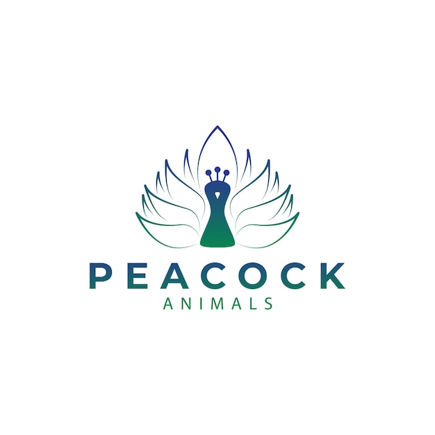 Peacock animal zoo bird logo design vector icon illustration graphic creative idea