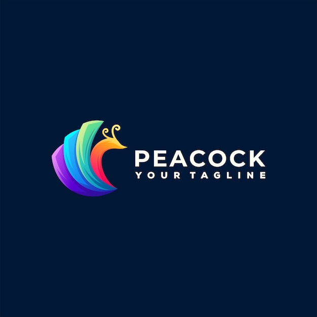 Peacock color gradient logo 