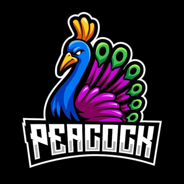 Peacock e sport mascot logo design