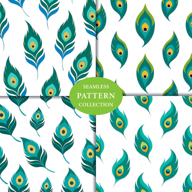 Vector peacock feathers seamless pattern background design