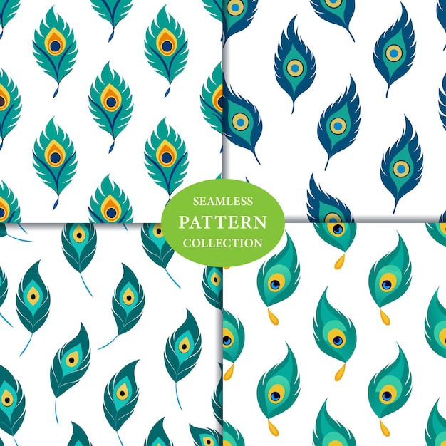 Vector peacock feathers seamless pattern background design