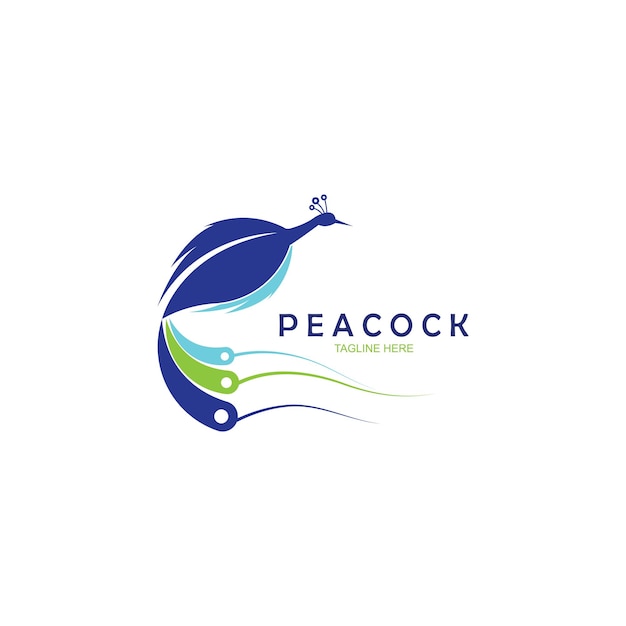 Peacock logo design vector template